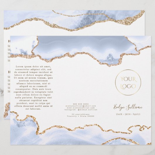 pastel blue agate brochure (Voorkant / Achterkant)