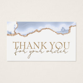 pastel blue agate - dank je korting visitekaartje