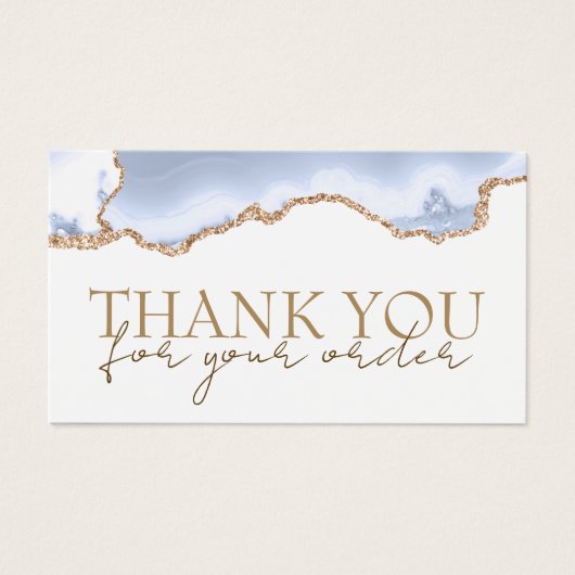 pastel blue agate - dank je korting visitekaartje (Voorkant)