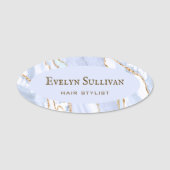 Pastel Blue Agate Name Tag (Voorkant)