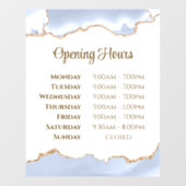 Pastel Blue Agate-openingstijden venster Cling Raamsticker (Vel)