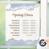 Pastel Blue Agate-openingstijden venster Cling Raamsticker (Huis)