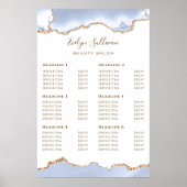 Pastel Blue Agate Price List Poster (Voorkant)