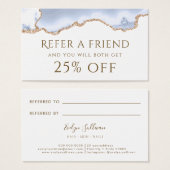 pastel blue Agate Reference Card Visitekaartje (Voorkant /achterkant)