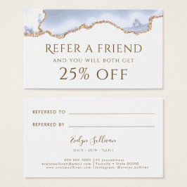 pastel blue Agate Reference Card Visitekaartje
