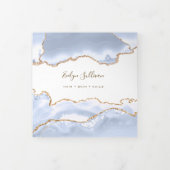 pastel blue Agate Trifold Brochure Drieluik Kaart (Cover)