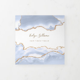 pastel blue Agate Trifold Brochure Drieluik Kaart