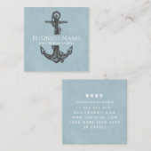 Pastel Blue Anchor & Chain Nautical Social Media S Vierkante Visitekaartje (Voorkant / Achterkant)