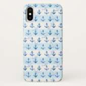 Pastel Blue Anchor Pattern Case-Mate iPhone Case (Achterkant)