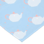 Pastel Blue and Pink Teapot Pattern Medium Tafelloper (Hoek)