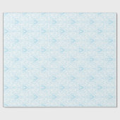 Pastel Blue And White Floral Pattern Cadeaupapier (Vlak)