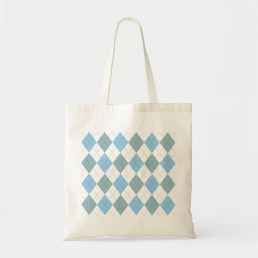 Pastel Blue Argyle Pattern Tote Bag (Voorkant)