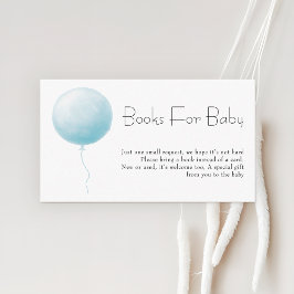 Pastel Blue Balloon Boy Baby Shower Books Request Informatiekaartje