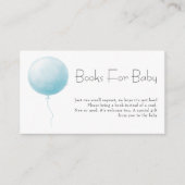 Pastel Blue Balloon Boy Baby Shower Books Request Informatiekaartje (Voorkant)