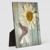 pastel blue barnwood land daisy bruiloft fotoplaat (Zijkant)