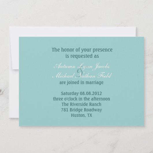 pastel blue barnwood land daisy bruiloft kaart (Achterkant)