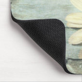 pastel blue barnwood land daisy bruiloft muismat (Hoek)