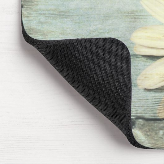 pastel blue barnwood land daisy bruiloft muismat (Hoek)