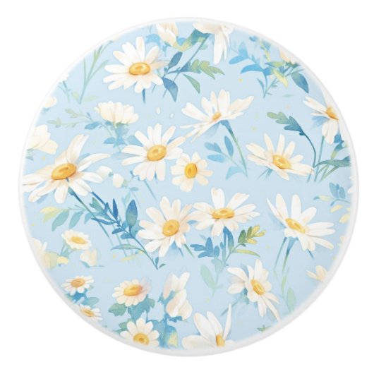 Pastel Blue Beauty Keramische Knop (Voorkant)