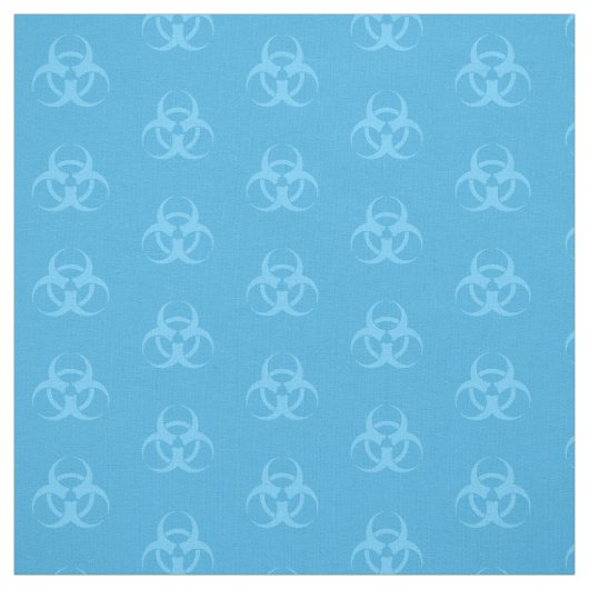 Pastel Blue Biohazard Symbol Fabric Stof (Swatch)