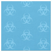 Pastel Blue Biohazard Symbol Fabric Stof (Close Up)