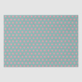 Pastel Blue Blauwgroen roze pooldots Tissuepapier (Voorkant)
