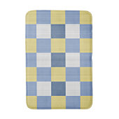 Pastel Blue Blauwgroen Yellow White gebarsten patr Badmat (Voorkant Verticaal)