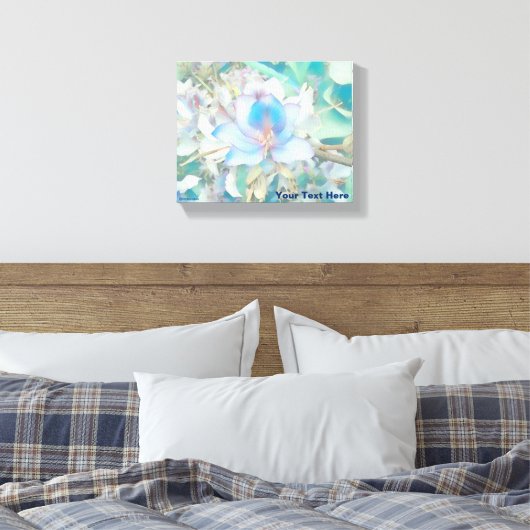 Pastel Blue Blossom Canvas Afdruk (Insitu (Slaapkamer))