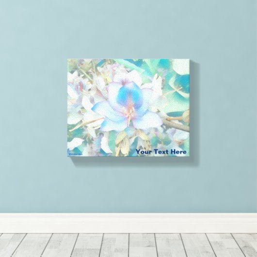Pastel Blue Blossom Canvas Afdruk (Insitu (Houten vloer))
