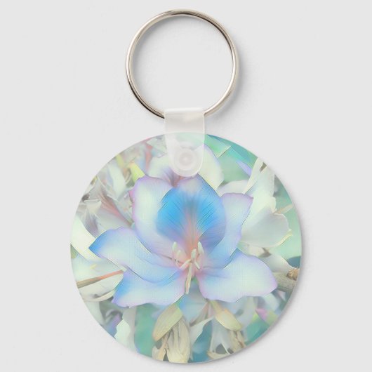 Pastel Blue Blossom Sleutelhanger (Voorkant)