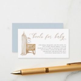 Pastel Blue Boho Baby Brunch boeken voor Baby Informatiekaartje