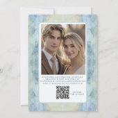 Pastel Blue Boho Digitale bruiloft uitnodigen QR-c Kaart (Achterkant)