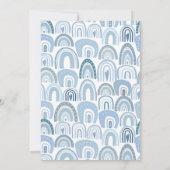 Pastel Blue Boho Rainbow First Birthday Kaart (Achterkant)
