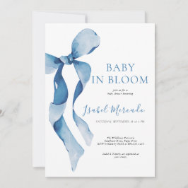 Pastel Blue Bow Baby in Bloom Kaart