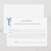 Pastel Blue Bow Baby shower Advies voor de ouders Feestdagenkaart (Voorkant / Achterkant)