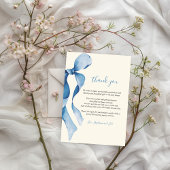 Pastel Blue Bow Baby shower Bedankt Card Feestdagenkaart