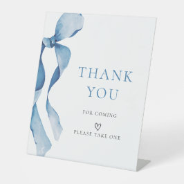 Pastel Blue Bow Baby shower Bedankt Reclamebord Met Voetstuk