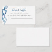 Pastel Blue Bow Baby shower Luier Raffle Informatiekaartje (Voorkant / Achterkant)