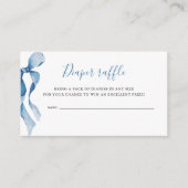 Pastel Blue Bow Baby shower Luier Raffle Informatiekaartje (Voorkant)