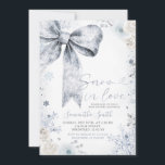 Pastel Blue Bow Conquette Winter Baby shower Kaart<br><div class="desc">Pastel Blue Bow Conquette Winter Baby shower Invitation Snowflakes Sprinkled Conquette Baby shower Invitation</div>