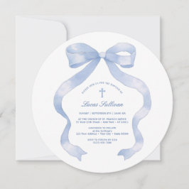 Pastel Blue Bow doop Kaart