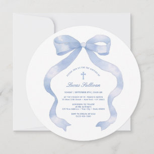 Pastel Blue Bow doop Kaart