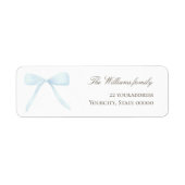 Pastel Blue Bow Label (Voorkant)