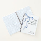 Pastel Blue Bow Sweet 16 Brieven aan Verjaardagsme Notitieboek (Binnen)