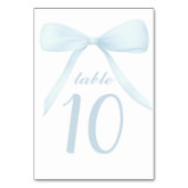 pastel blue bow Table Numbers Kaart (Achterkant)