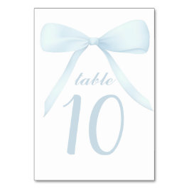pastel blue bow Table Numbers Kaart