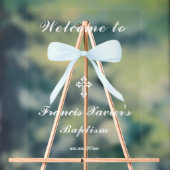 pastel blue bow welcome to the Baptism Acryl Bord (Neutraal)