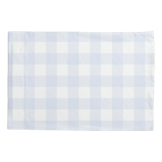 Pastel Blue Buffalo Check Rustic Kussensloop (Achterkant)