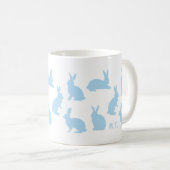 Pastel Blue Bunnies With Custom Monogram Easter Koffiemok (Voorkant rechts)