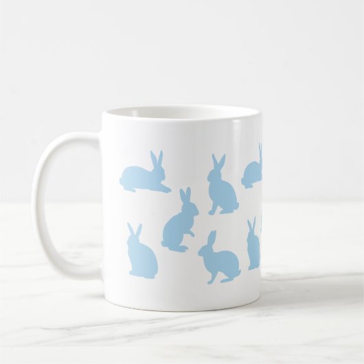 Pastel Blue Bunnies With Custom Monogram Easter Koffiemok (Links)